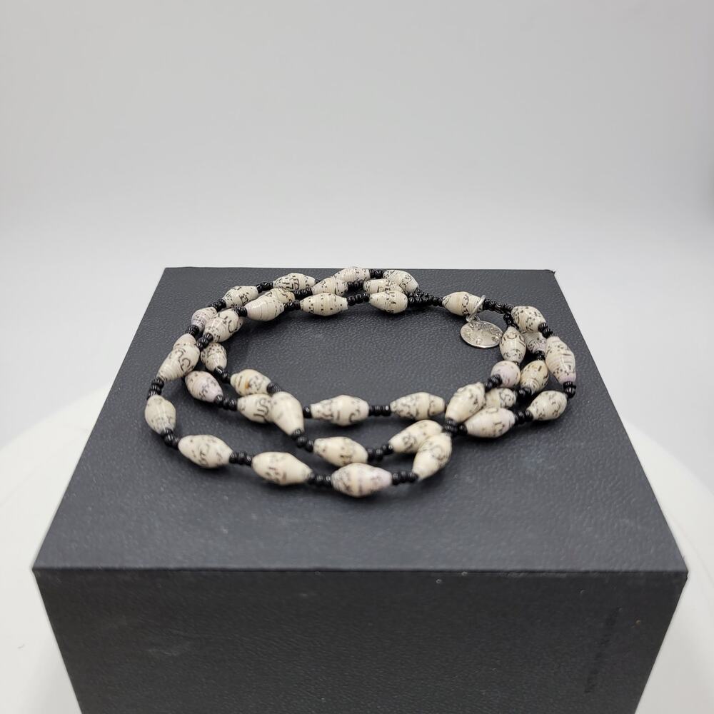 Bead for Life Paper Beaded Triple Bracelet 3.5" Recycled Rolled Paper Handmade